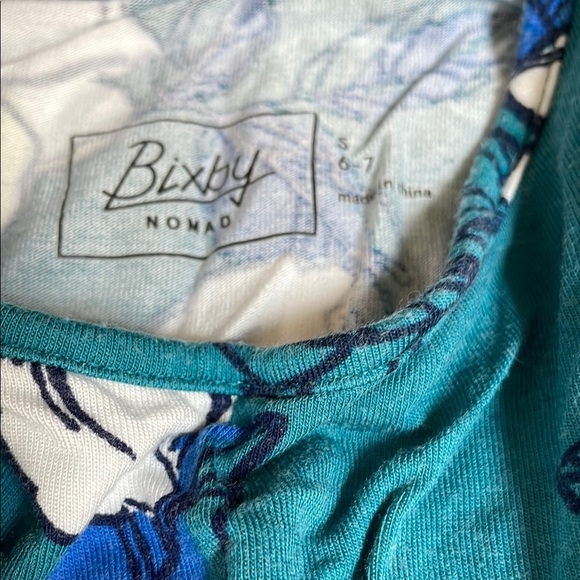 Nomad Tropical Teal Hibiscus Tank Top Size 6-7 - Picture 2 of 4